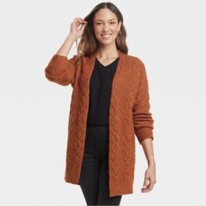 Knox Rose Open Front Cardigan Orange Rust Size XXL NWT